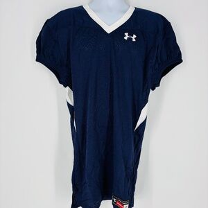 Under Armour Men's HeatGear Football Compression Jersey Size: L Navy/White